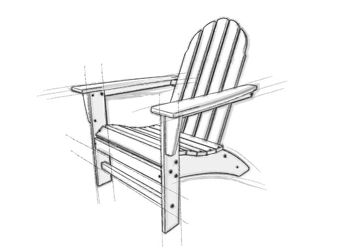 Concept drawing of a new Adirondack Chair