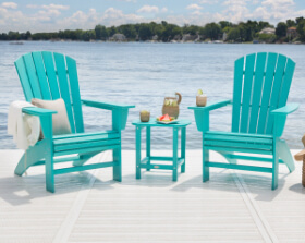 adirondack chairs and side table