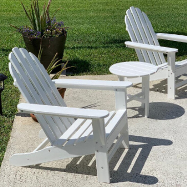 white adirondack chairs polywood